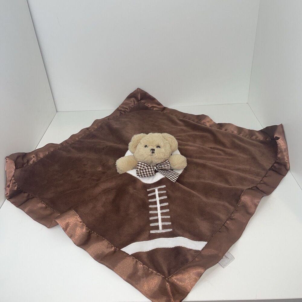 Bearington Baby Touchdown Snuggler, Football Teddy Bear Plush Lovey Blanket